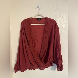 Aakaa Women's Deep Red Blouse